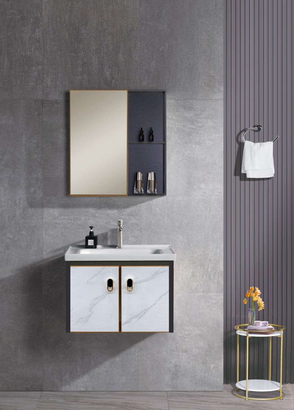 4IN1 Bathroom Furniture Set (White) | Pintar Eksklusif